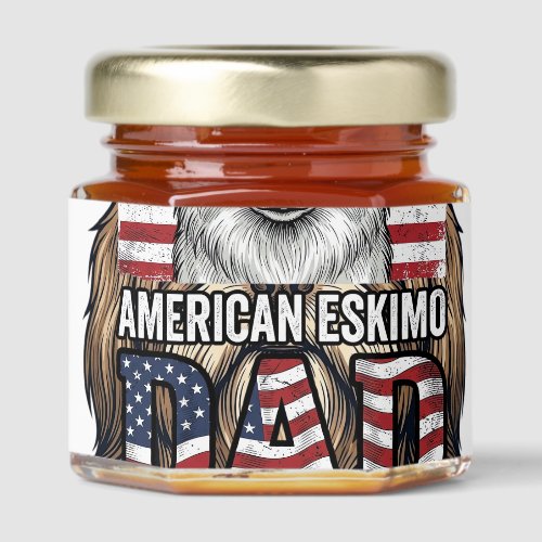 American Eskimo Dad Patriotic Vintage Dog Honey Jar Favors