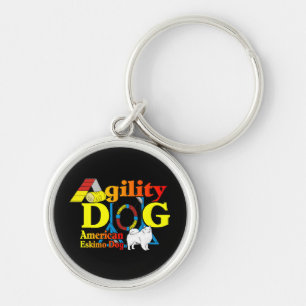 American Eskimo Dog Agility Keychain
