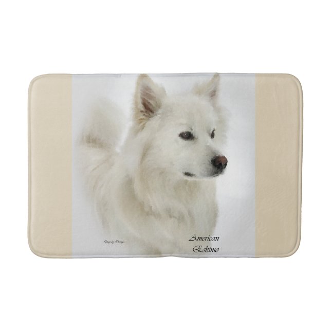American Eskimo Dog Art Bathroom Mat (Front)