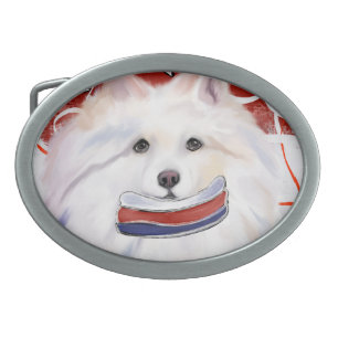 American Eskimo Dog  Belt Buckle