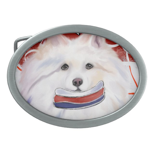 American Eskimo Dog  Belt Buckle (Front)