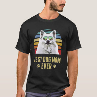 American Eskimo Dog Best Dog Mom Ever Retro Sunset T-Shirt