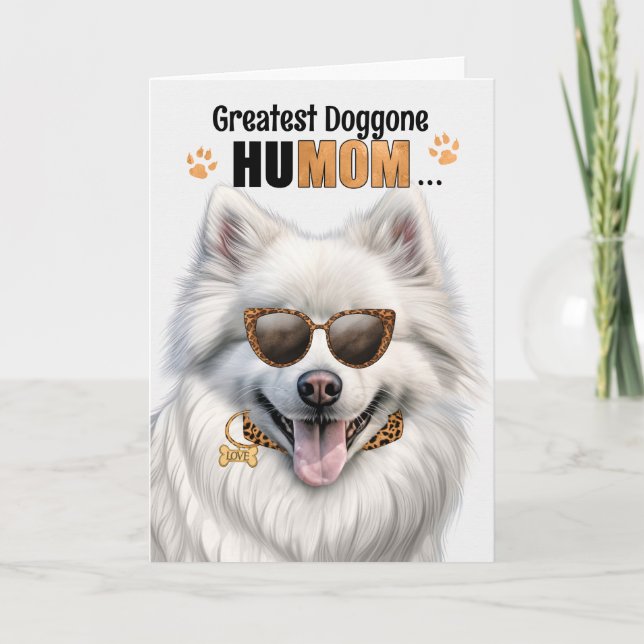 American Eskimo Dog Best HuMOM Ever Mother's Day Holiday Card (Front)