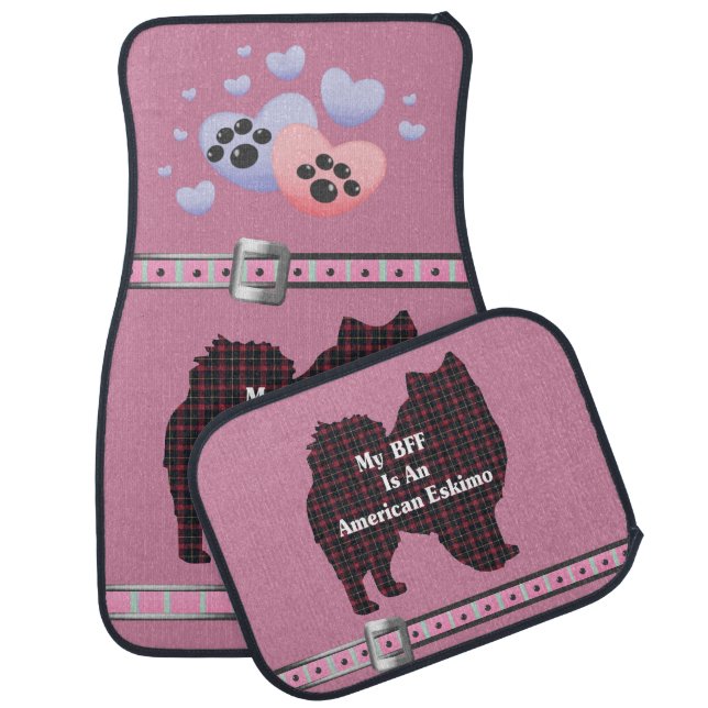 American Eskimo Dog BFF Car Floor Mat (Set)