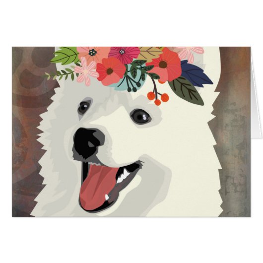 American Eskimo Dog Breed Flower Crown (Front Horizontal)