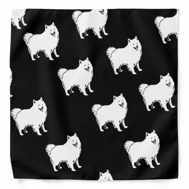 American Eskimo Dog Breed Pattern Bandana (Front)