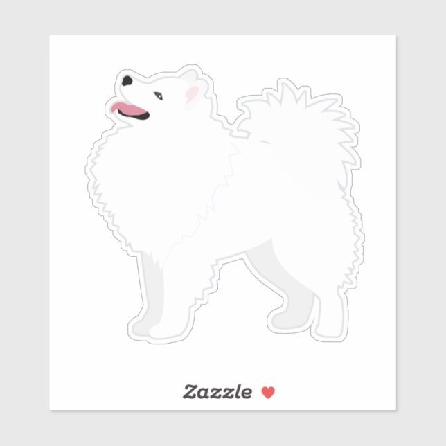 American Eskimo Dog Breed Side View Silhouette Sticker (Sheet)