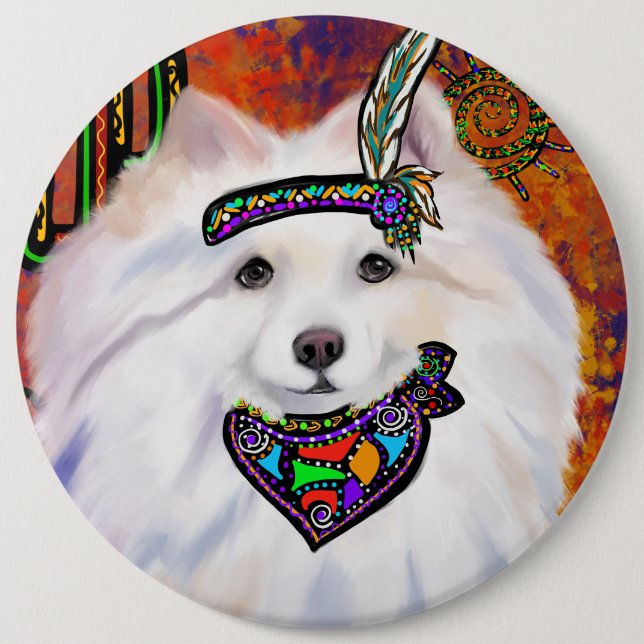 American Eskimo Dog  Button (Front)