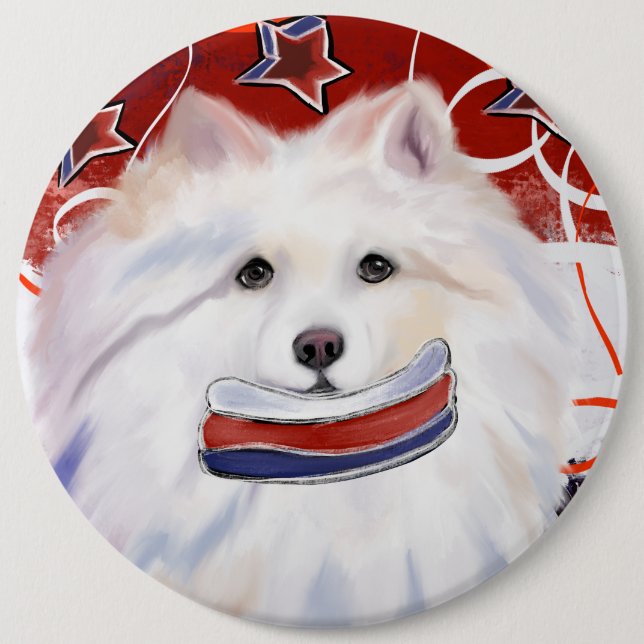 American Eskimo Dog  Button (Front)