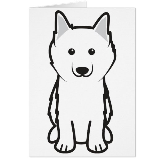 American Eskimo Dog Cartoon Cards (Front)