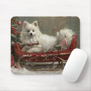 American Eskimo Dog Christmas Festive Mouse Pad