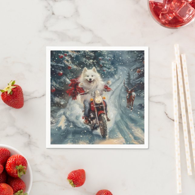 American Eskimo Dog Christmas  Napkins (Insitu)