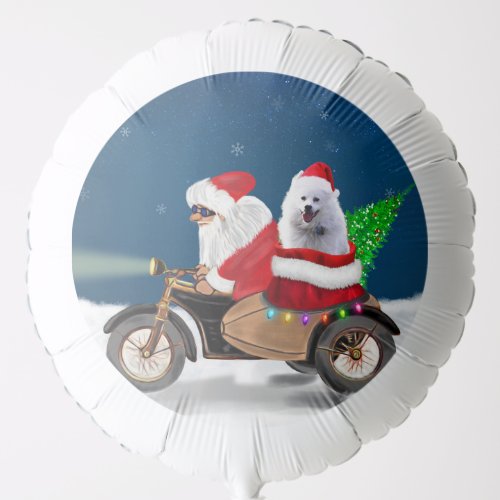 American Eskimo Dog Christmas Santa Claus  Balloon