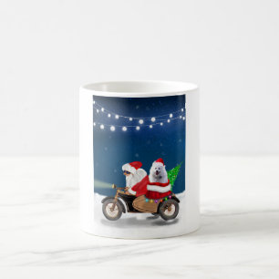 American Eskimo Dog Christmas Santa Claus Coffee Mug