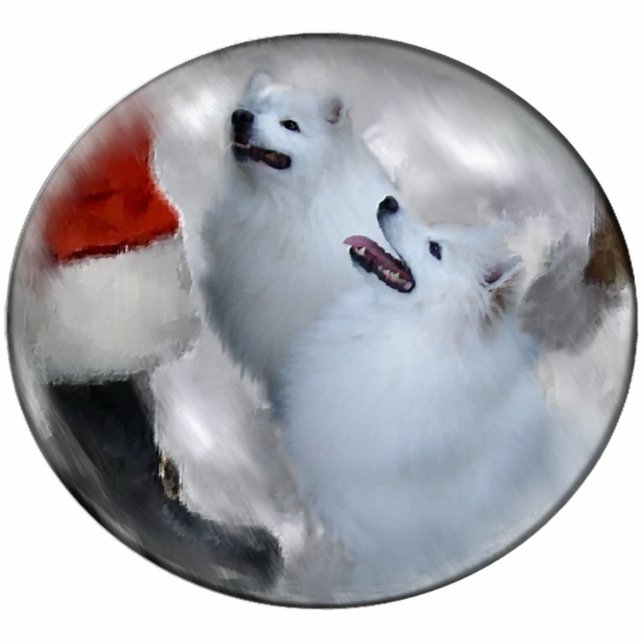 American Eskimo Dog Christmas Statuette (Front)