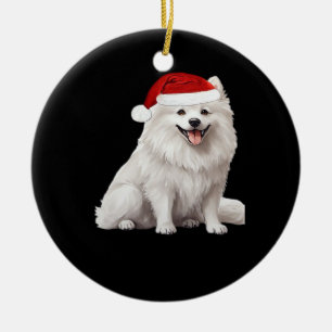 American Eskimo Dog Christmas Tree Dog Puppy Water Ceramic Ornament