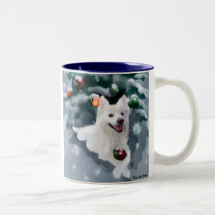 American Eskimo Dog Christmas Two-Tone Coffee Mug