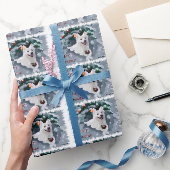 American Eskimo Dog Christmas Wrapping Paper (Gifting)