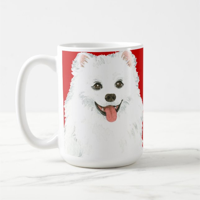 American Eskimo Dog Color Block Coffee Mug (Left)