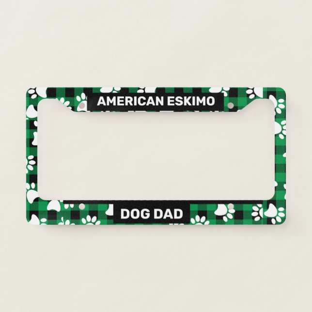 American Eskimo Dog Dad License Plate Frame (Front)