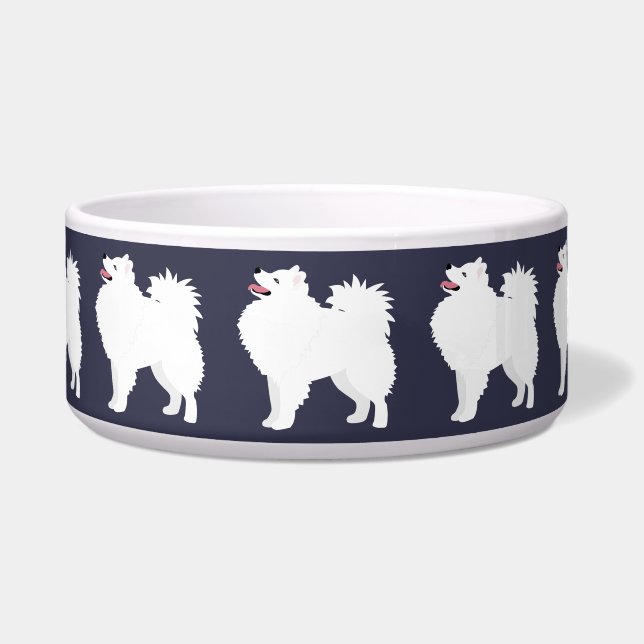 American Eskimo Dog Dog Breed Silhouette Bowl (Front)