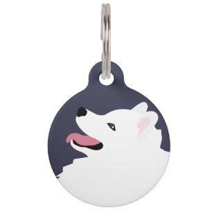 American Eskimo Dog Dog Breed Silhouette Pet ID Tag