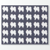 American Eskimo Dog Dog Breed Silhouette Wrapping Paper (Flat)