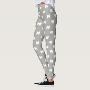 American Eskimo Dog Eskie Silhouettes Pattern Leggings
