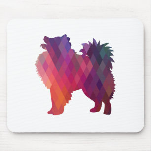 American Eskimo Dog Geo Silhouette Purple Mouse Pad