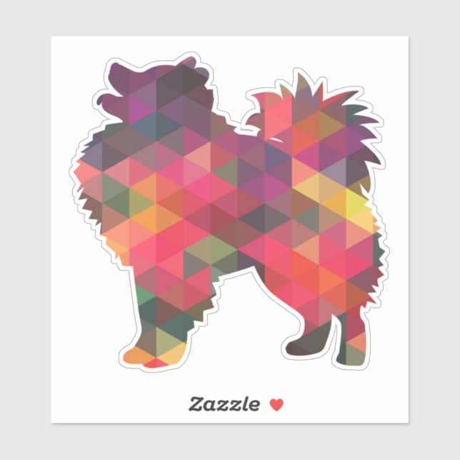 American Eskimo Dog Geometric Pattern Silhouette Sticker (Sheet)