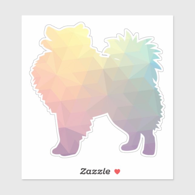 American Eskimo Dog Geometric Pattern Silhouette Sticker (Sheet)