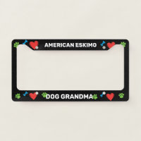 American Eskimo Dog Grandma License Plate Frame