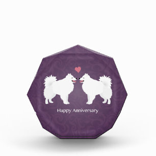 American Eskimo Dog Happy Anniversary Design Acrylic Award