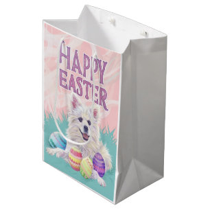 American Eskimo Dog Happy Easter Medium Gift Bag