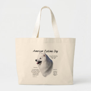 American Eskimo Dog History; All About Eskies Large Tote Bag