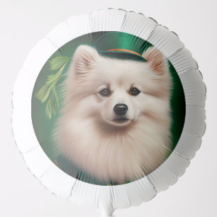 American Eskimo dog in St. Patrick's Day Dress Balloon