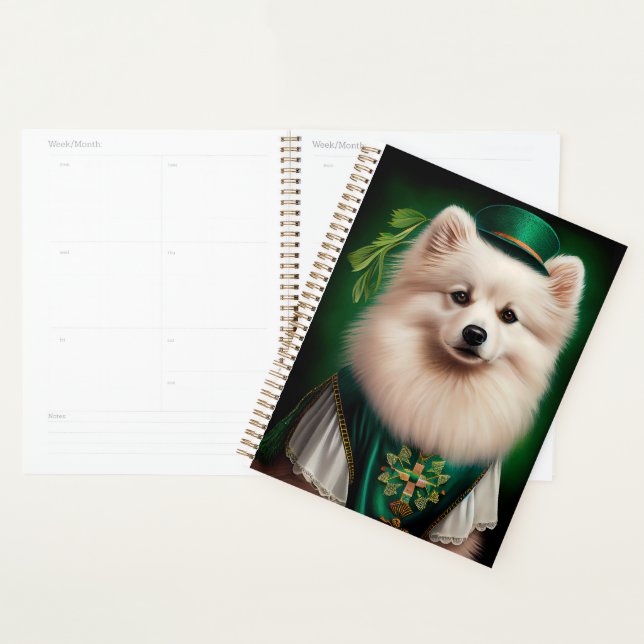 American Eskimo dog in St. Patrick's Day Dress Planner (Display)