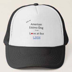 American Eskimo Dog Lick Design Trucker Hat