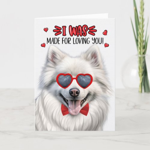 American Eskimo Dog Made for Loving You Valentine Holiday Card