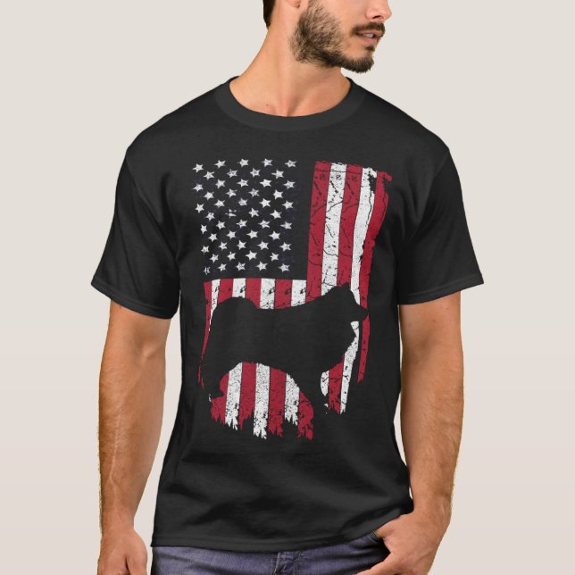 American Eskimo Dog Mom & Dad Patriotic  4th Of Ju T-Shirt (Front)