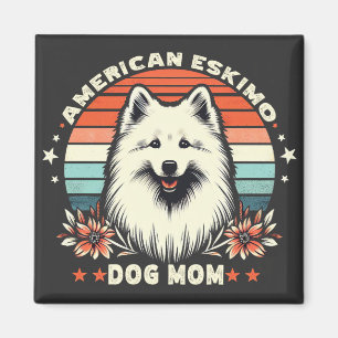 American Eskimo Dog Mom in Vintage Serenity Magnet