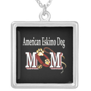 American Eskimo Dog MOM Silver Plated Necklace