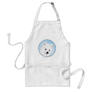 American Eskimo Dog Painting - Original Dog Art Adult Apron
