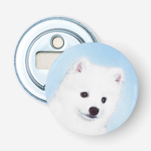 American Eskimo Dog Painting - Original Dog Art Bottle Opener
