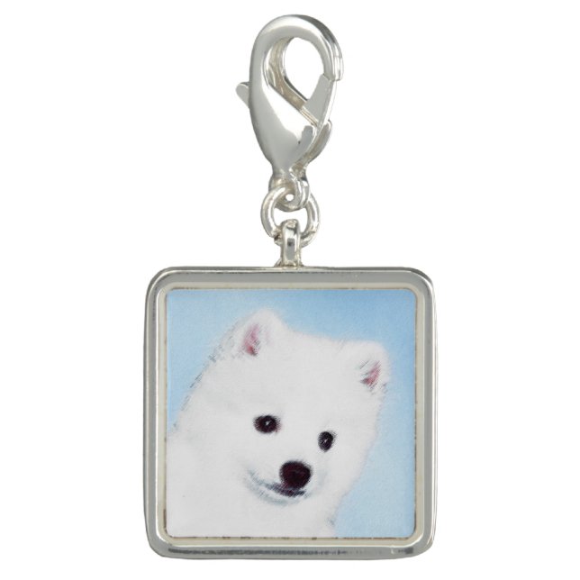 American Eskimo Dog Painting - Original Dog Art Charm (Front)