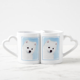 American Eskimo Dog Painting - Original Dog Art Coffee Mug Set