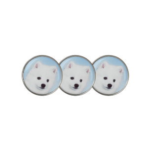 American Eskimo Dog Painting - Original Dog Art Golf Ball Marker