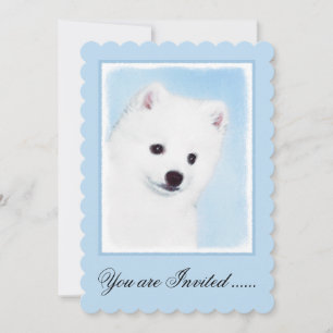 American Eskimo Dog Painting - Original Dog Art Invitation