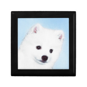American Eskimo Dog Painting - Original Dog Art Jewelry Box