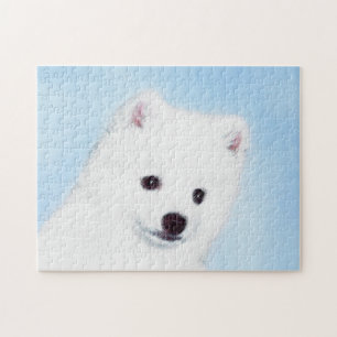 American Eskimo Dog Painting - Original Dog Art Jigsaw Puzzle